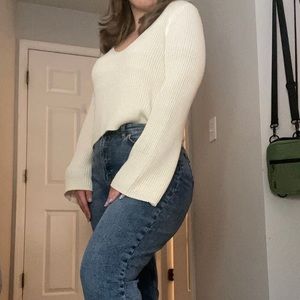 Forever 21 Cropped Bell Sleeve Sweater